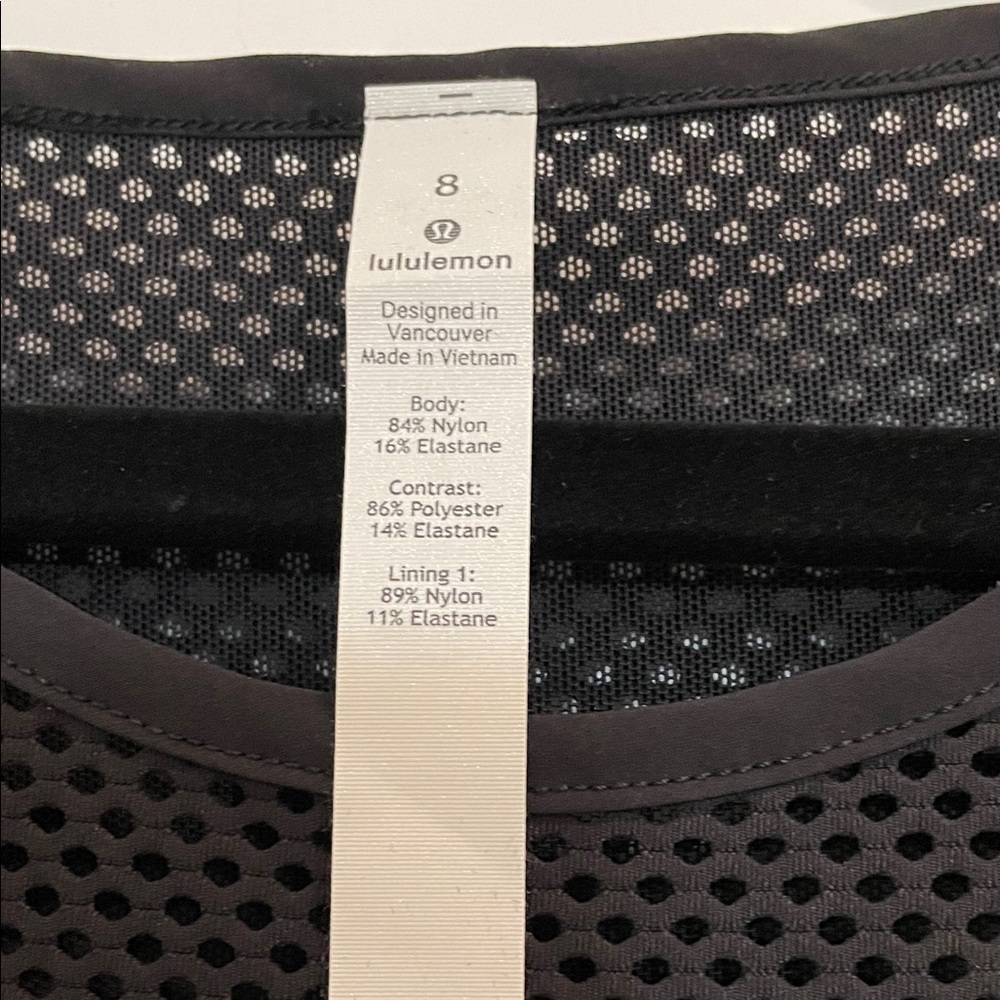 Lululemon Athletica Mesh on Mesh Pop Over Size 8 NWT Black Mesh Sweatshirt - Picture 7 of 10